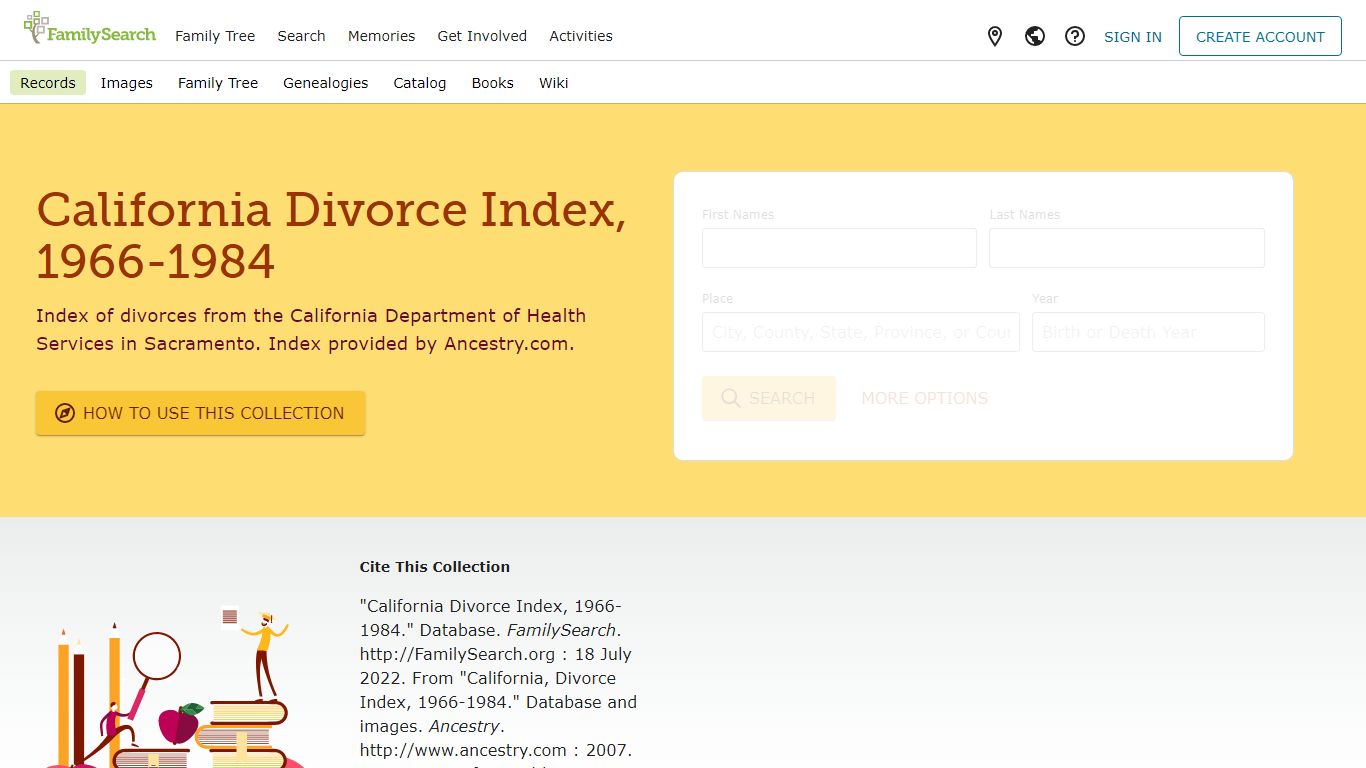 California Divorce Index, 1966-1984 • FamilySearch